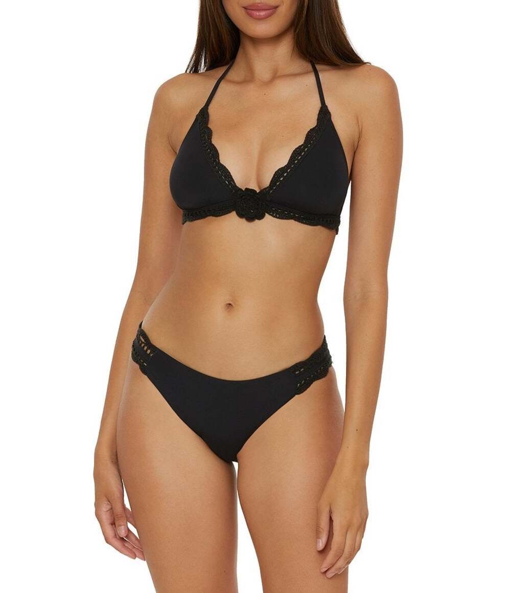 Becca Virtue Colette Avery Banded Scallop Crochet Swim Top Medium